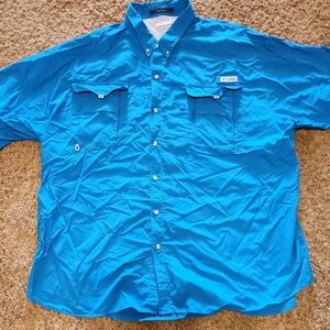 4XLT Columbia PFG Bahama Men's Blue Shirt